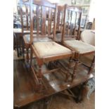 1940's Oak drawer leaf table and set 4 chairs