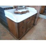 Victorian mahogany marble top sideboard or washstand