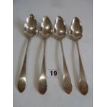 Set 4 silver dessert spoons - Edinburgh 1800
