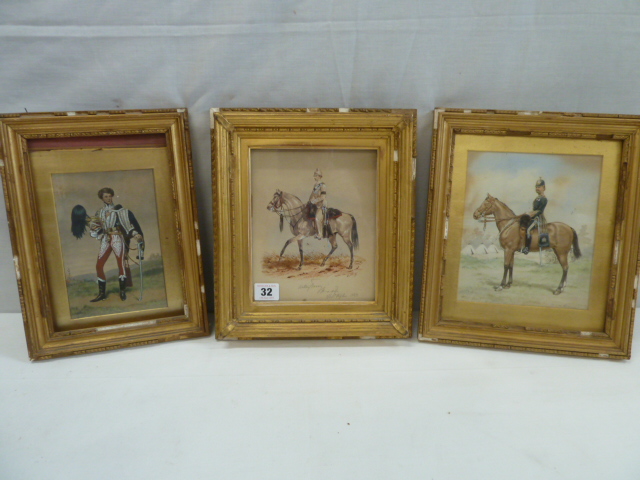 19thC watercolours - military officers - Lieut Astley Fellows Terry - 60th rifles by O Norrie 1864,