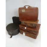Leather doctor's style briefcase, leather cases,