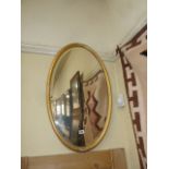 19thC Gilt frame oval bevel edge mirror