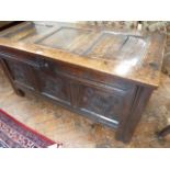 18thC Oak panelled coffer