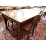 Early 20thC mahogany dining table and 4 chairs