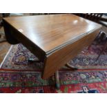 Victorian mahogany pedestal drop leaf table