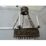 Decorative Gothic style hanging chandelier with 4 candle holders