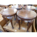 Set 4 Chinese hardwood circular stools