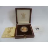 Royal Mint cased proof gold 1/4oz coin 1987