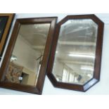 1930's Oak frame wall mirrors (2)