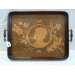 Twin handled poker work serving tray