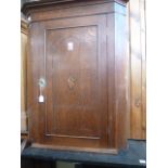 Georgian oak shell motif corner cupboard