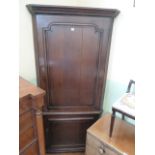 Tall Georgian oak corner cupboard