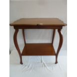 Mahogany shaped top 2 tier tea table