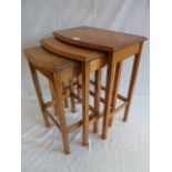 Mid 20thC honey oak nest of tables