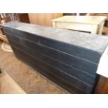 Painted pine church altar cover storage chest