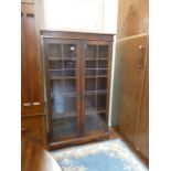 1930's oak lead glazed display cabinet