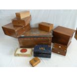 Wooden boxes- jewellery, cigar,
