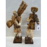 Vintage Mexican folded paper folk figures (2)