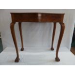 Early 20thC walnut cutlery table on cabriole legs