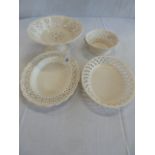 Leeds ware classical cream ware pierced tazza,