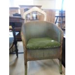 Lloyd Loom wicker tub chair