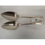 Pair silver serving spoons London 1805 - Peter & William Bateman