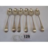 Matched set 6 silver teaspoons - London 1805/6