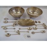 Quantity of silver golfing teaspoons, trophy bowls - Tollygunge Club, etc.