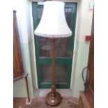 Early 20th Century carved fluted walnut standard lamp