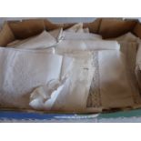 Linen and lace tablecloths,