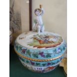 19th Century KPM Berlin porcelain punch bowl & cover decorated with humorous drinking scenes with