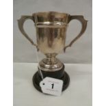 Silver twin handled trophy cup 4.