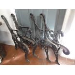 Cast iron garden bench ends (2 pairs)