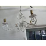 Painted wrought iron 4 branch light fitting