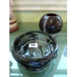 Whitefriars nobbly swirl glass bowl - William Wilson & Harry Dyer,