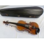 Violin and bow in case