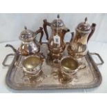 Mappin and Webb silver plated tea set & tray