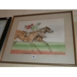 Watercolour race horses - Simpson '79 ( local artist)