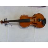 Violin and bow in modern case