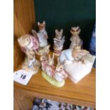 Royal Albert Beatrix Potter figures - Foxy Reading, Peter in Bed, Tailor of Gloucester,