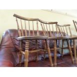 Elm & beech penny seat chairs (3)