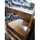 Yew 2 tier lamp table with drawer