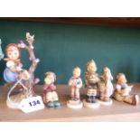 Goebel/Hummel boy & girl figures (6)