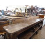 Victorian pitch pine church bench (102" long)