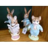 Large Beswick Beatrix Potter figures - Peter Rabbits,