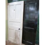 Early 20th Century painted pine panel door 83"x 36" (2)