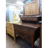 Edwardian inlaid mahogany 2 drawer dressing chest