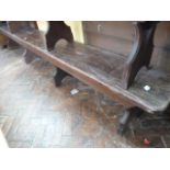 Victorian pitch pine church bench 108" long