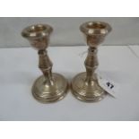 Pair silver dwarf candlesticks - Birmingham 1973