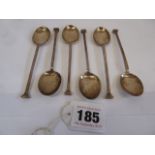 Set 6 silver seal top teaspoons - Birmingham 1922